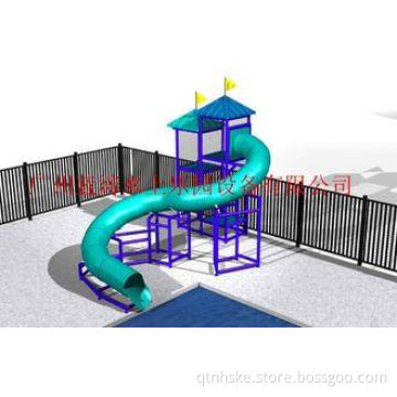 Outdoor Fiber Glass Kid Water Slides , Aquasplash Closed Wa